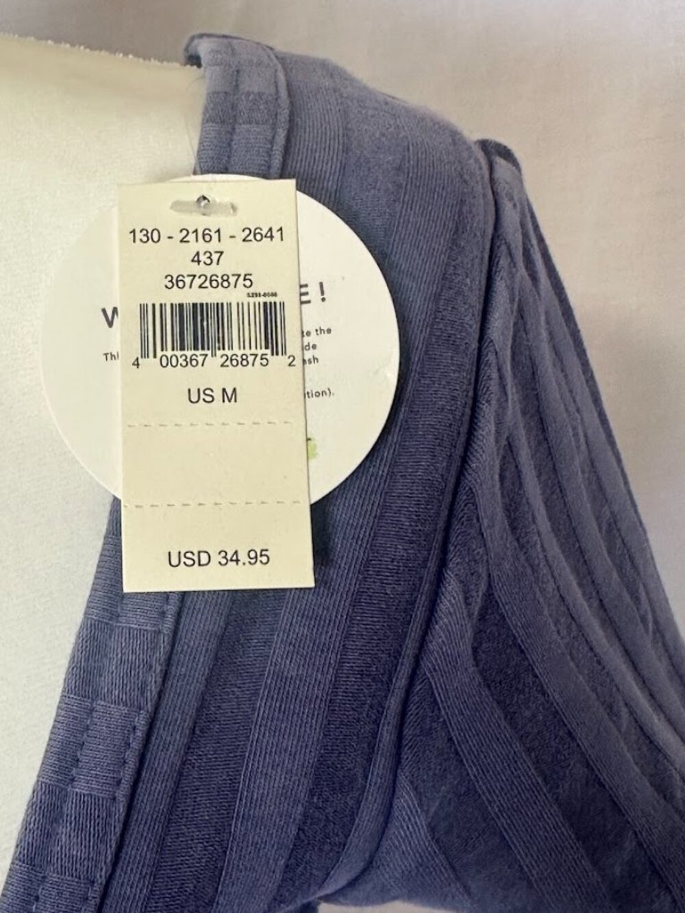 Offline by Aerie Ribbed Cropped Tee Top Purple Blue Size M NWT Minimalist - Picture 4 of 7